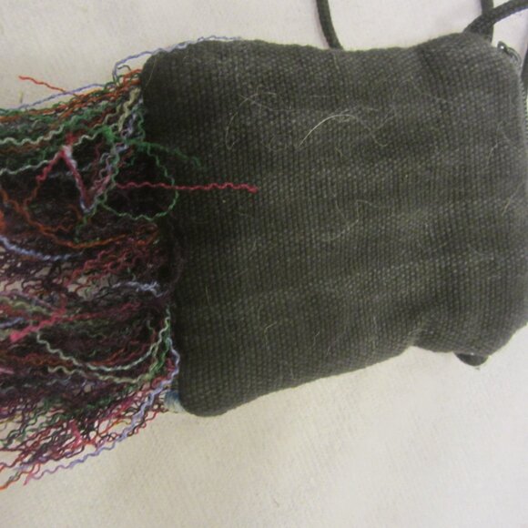 VTG RETRO LOOK HIPPY BAG OR POUCH "LILY'' W/FRINGE - Picture 3 of 5